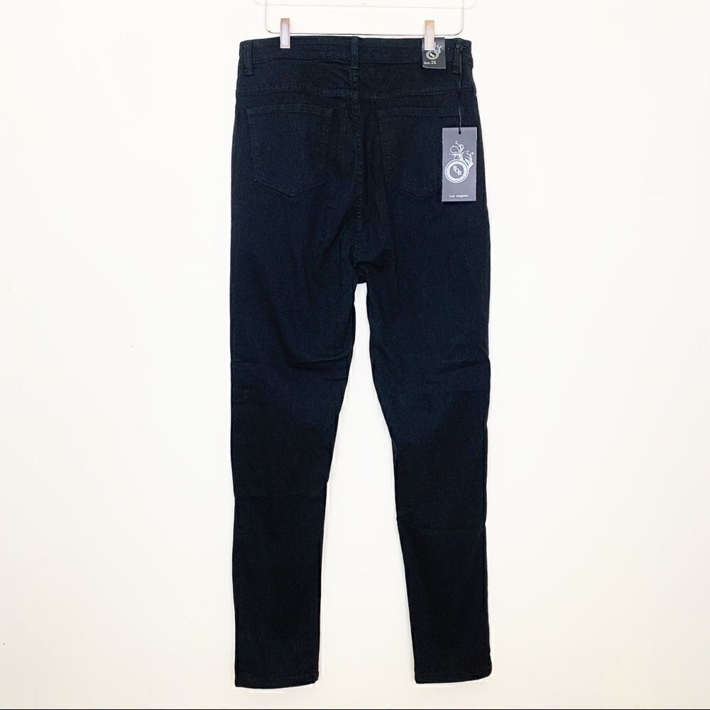 B.O.B Black Distressed Stretch Skinny Jean, 2X - Picture 2 of 8